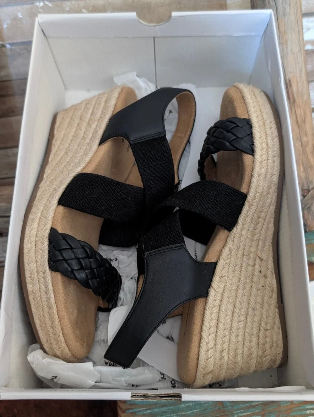 Sonoma Ortholite Eco Style Corra Espadrilles Black Wedges